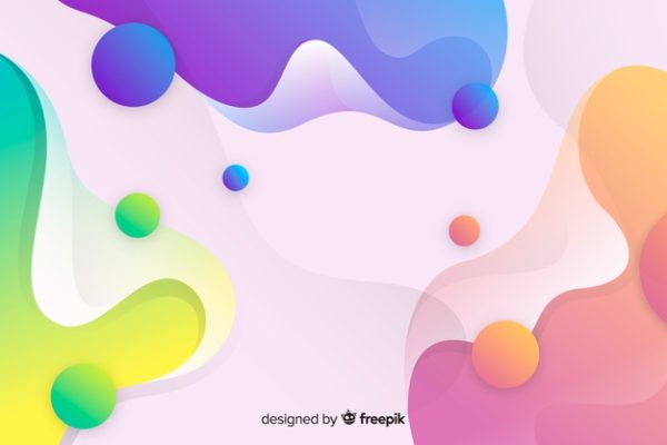 抽象彩色流体科技背景 Abstract colorful flow shapes background Vector