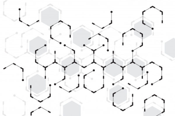 抽象六边形生物科技背景 Abstract hexagon with white background Vector