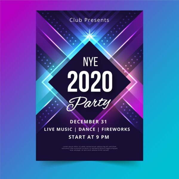 新年设计元素 Abstract new year 2020 party poster template Vector