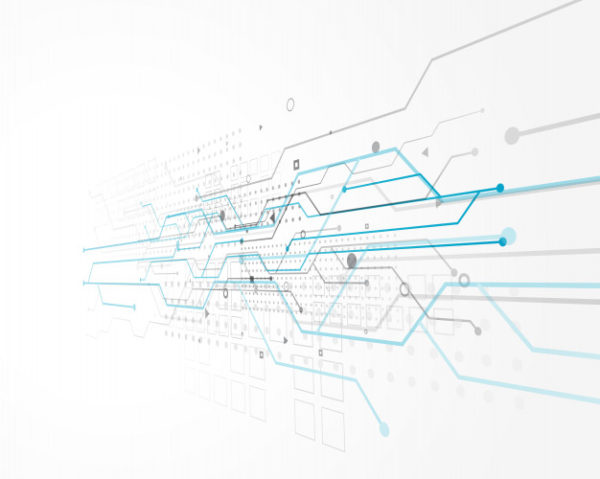 抽象线路科技背景 Abstract technology concept design with wire mesh Vector