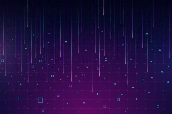 抽象多边形设计背景 Abstract violet pixel rain background Vector