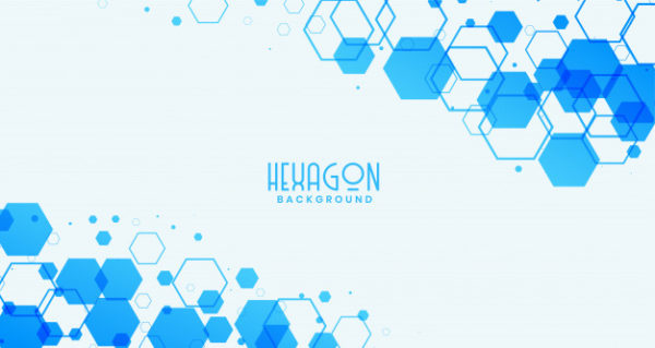 白色背景上的科技背景 Abstract white background with blue hexagonal shapes Vector