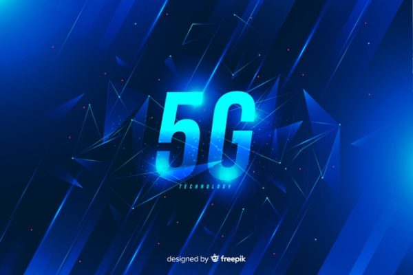 5G概念背景图 Blue 5g concept background Vector