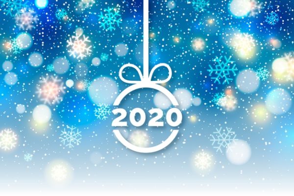 新年雪花背景纹理 Blurred new year 2020 Vector