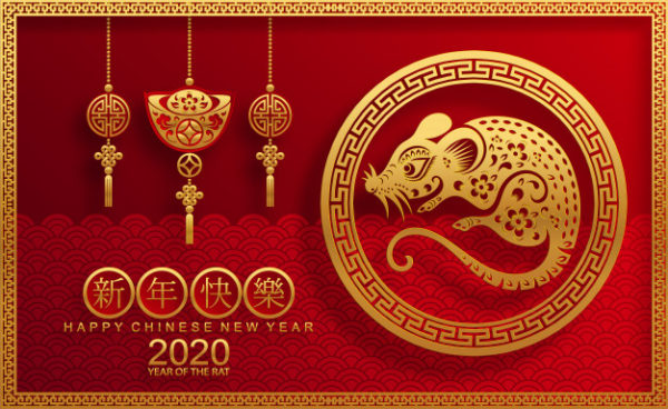 中国新年传统装饰横幅元素
