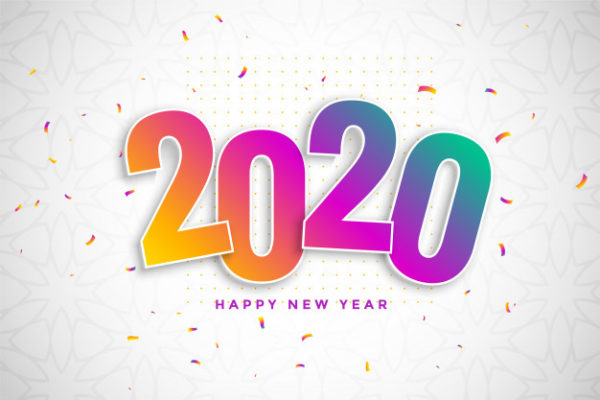多彩的新年元素背景 Colorful new year background in 3d style with confetti Vector