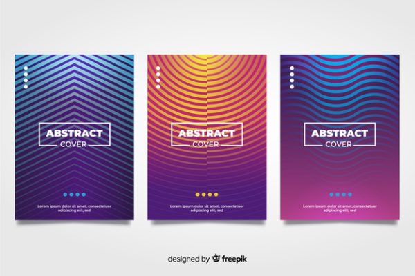 彩色抽象科技波纹背景 Colourful abstract cover collection Vector