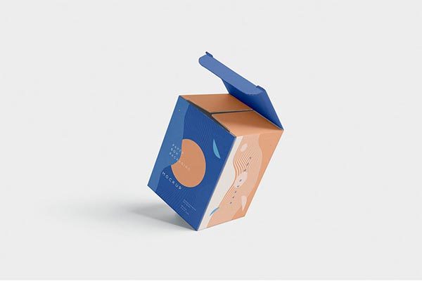 高品质的纸盒包装盒子品牌设计包装设计VI样机展示模型mockups