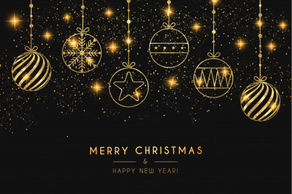 优雅的圣诞节元素背景 Elegant merry christmas background with golden balls Vector