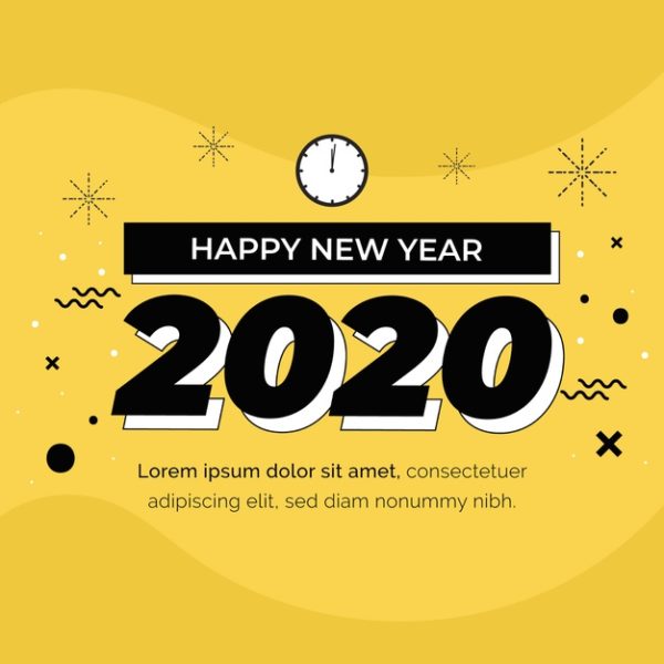 新年背景设计 Flat design new year 2020 background Vector