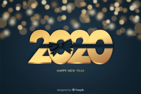 金色新年字体背景 Golden new year beautiful background Vector