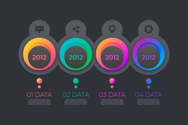 抽象时间轴专业信息图表 Gradient timeline professional infographic Vector