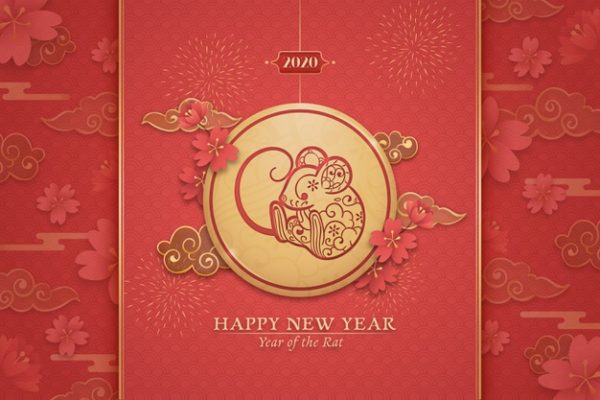 手绘中国新年素材 Hand drawn chinese new year Vector