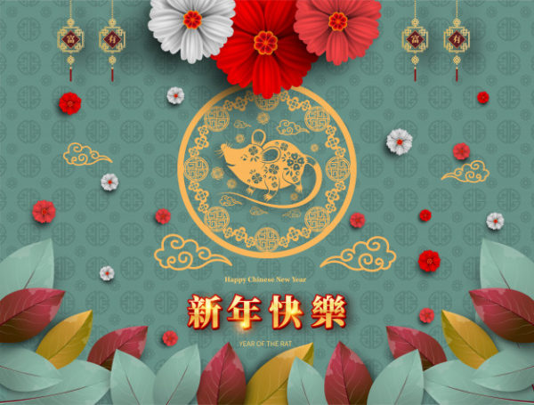 传统中国剪纸艺术新年素材