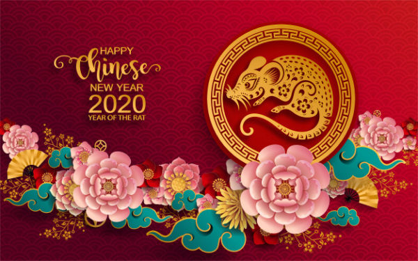 传统中国风新年装饰贺卡素材