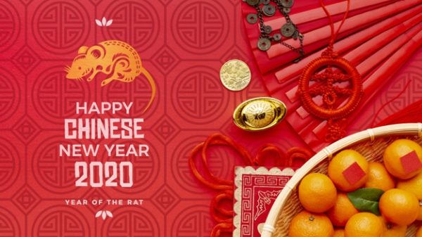 新年元素模板 Happy chinese new year mock-up PSD file