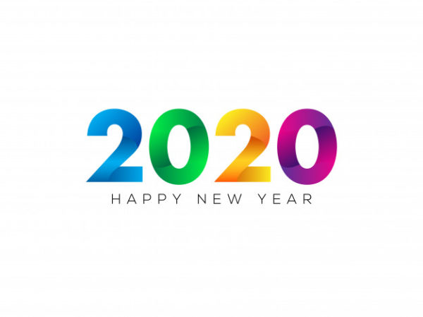 简约2020新年彩色字体元素
