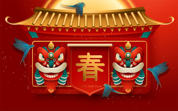 中国风新年背景图案素材