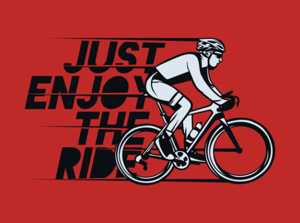 复古风格骑自行车标语设计海报
