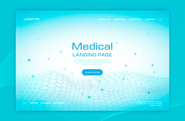 医疗着陆页科技背景 Medical landing page Vector