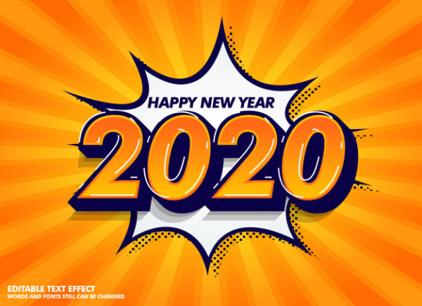 创意2020新年字体素材