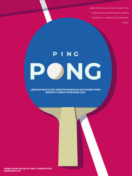 乒乓球插画海报模板