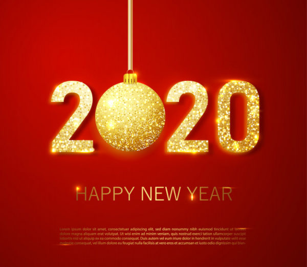 金色2020新年装饰素材