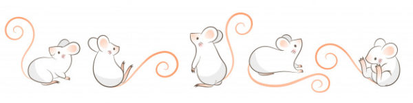 可爱的手绘老鼠新年素材