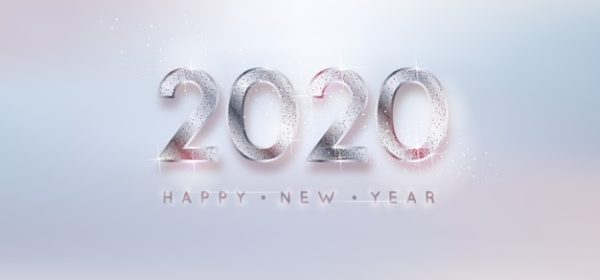 创意新年背景 Silver background new year 2020 Vector