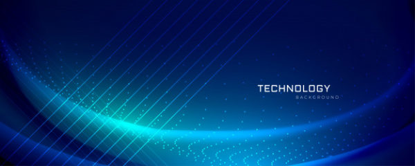 酷炫科技背景图片 Technology banner design with light effects Vector