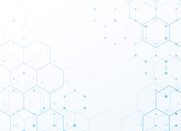六边形科技背景 White background with blue tech hexagon Vector
