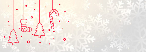 圣诞节装饰元素 White merry christmas banner with xmas decoration Vector