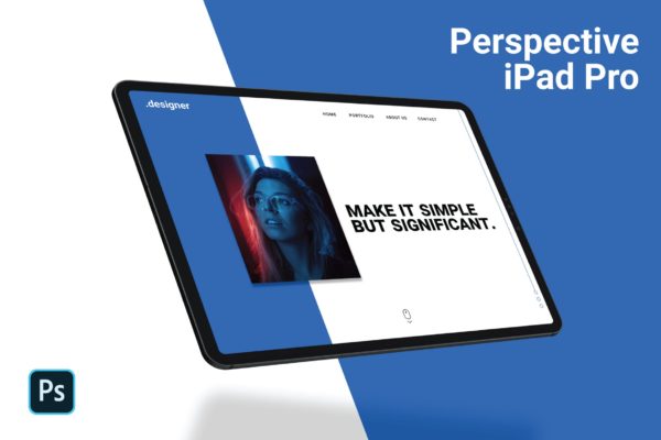 iPad Pro 透视角度样机素材下载[PSD]