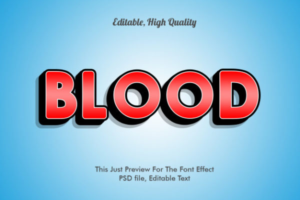 红色blood特效字体样式