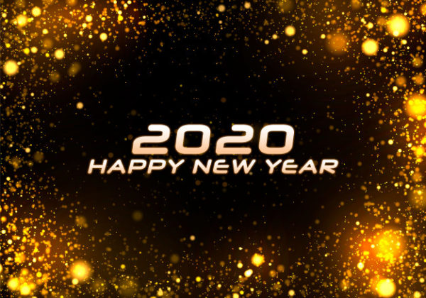 2020模糊闪耀灯光新年氛围背景