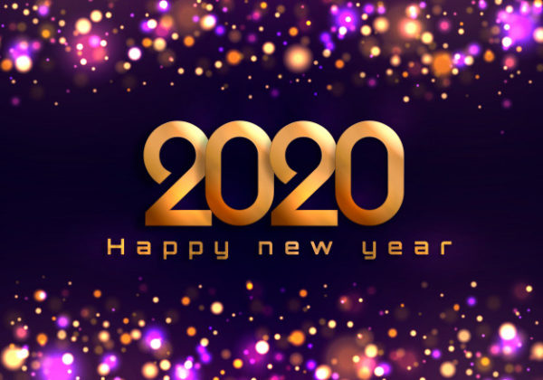 梦幻灯光2020新年装饰背景