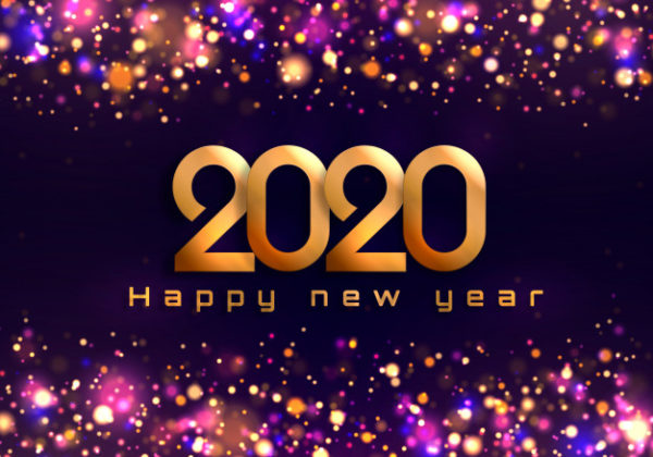 梦幻灯光2020新年字体背景
