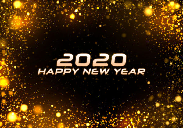 闪闪发光的2020新年灯光背景素材