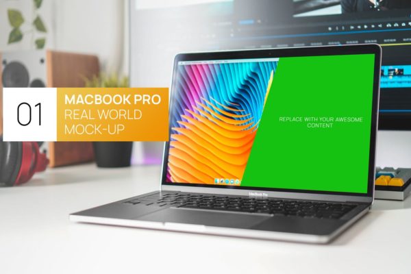 新的MacBook Pro真实世界模拟UI样机展示模型mockups