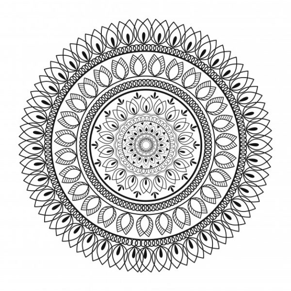 曼陀罗花卉几何线型艺术设计图案背景