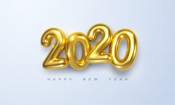 简约2020新年字体背景