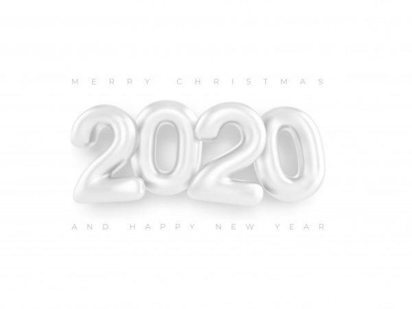 2020新年白色数字装饰素材