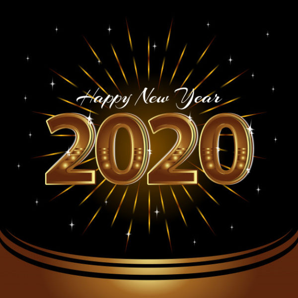 2020新年快乐矢量背景
