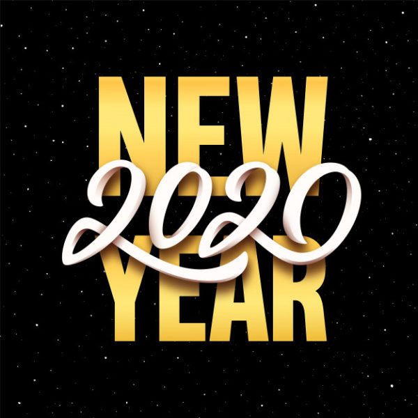 2020新年快乐矢量贺卡设计