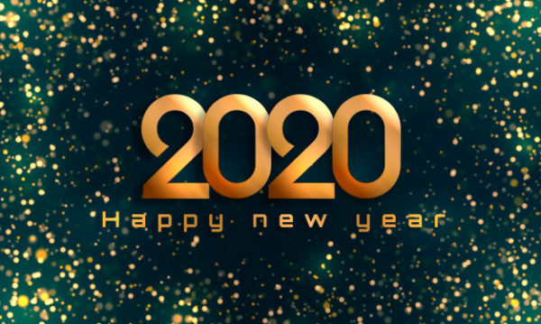 2020闪耀新年庆祝背景素材