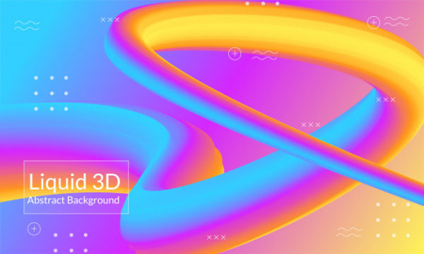 彩色3D流体科技背景