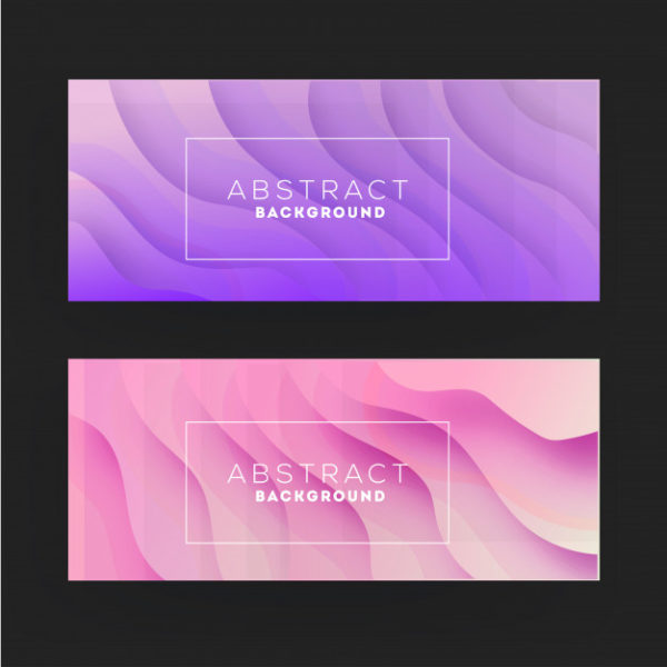 紫粉色抽象剪纸波纹背景