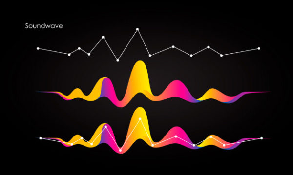 彩色动态波线粒子矢量抽象背景