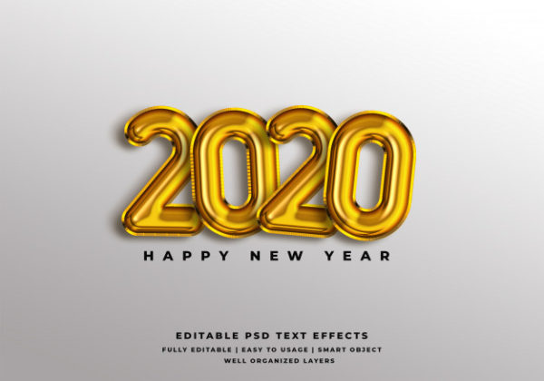 2020新年文本风格特效字体样式[PSD]