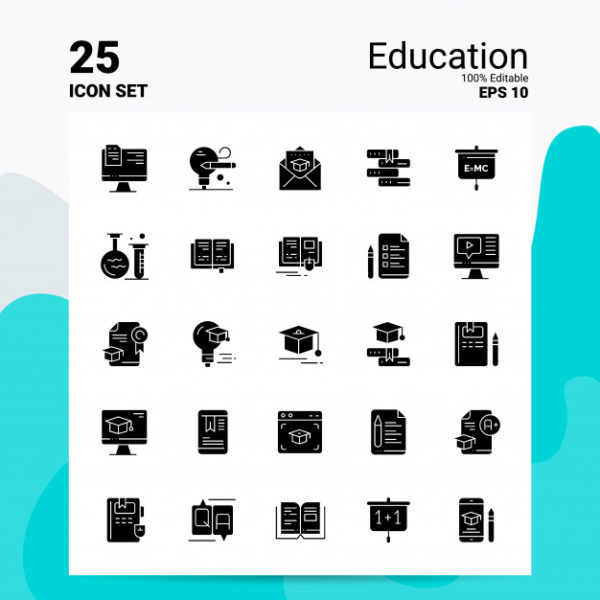 25个新教育理念图标素材